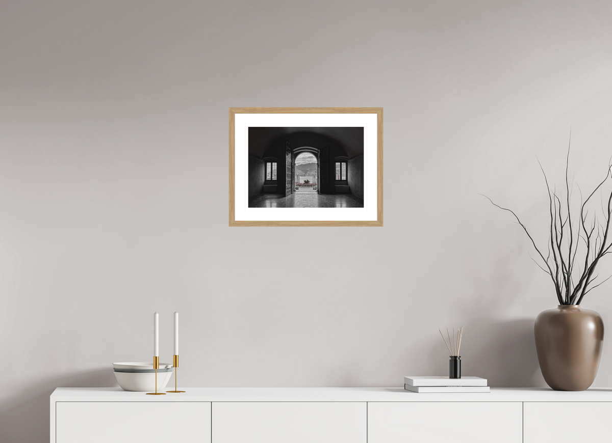 42.4 x 30 cm, Natural oak | Natural white mount Palazzo dei Capitani | Malcesine, Italy