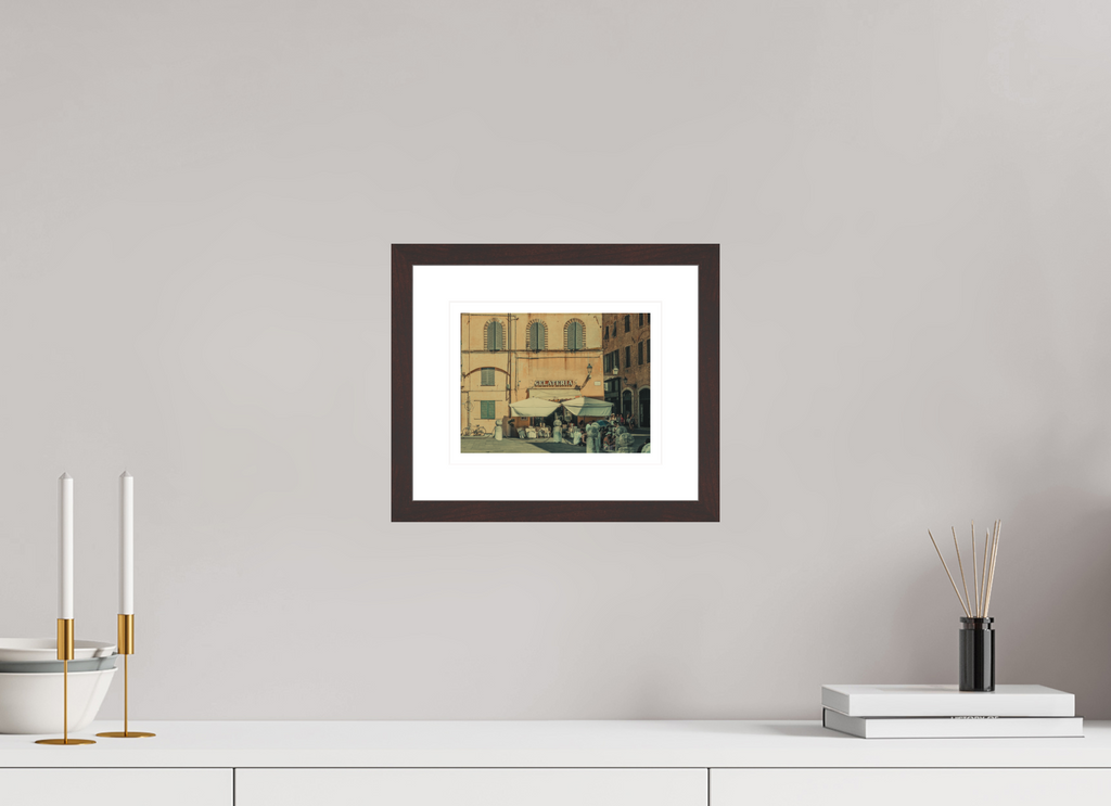 20 x 15 cm, Alder brown | Natural white mount God Save Gelato | Lucca, Italy