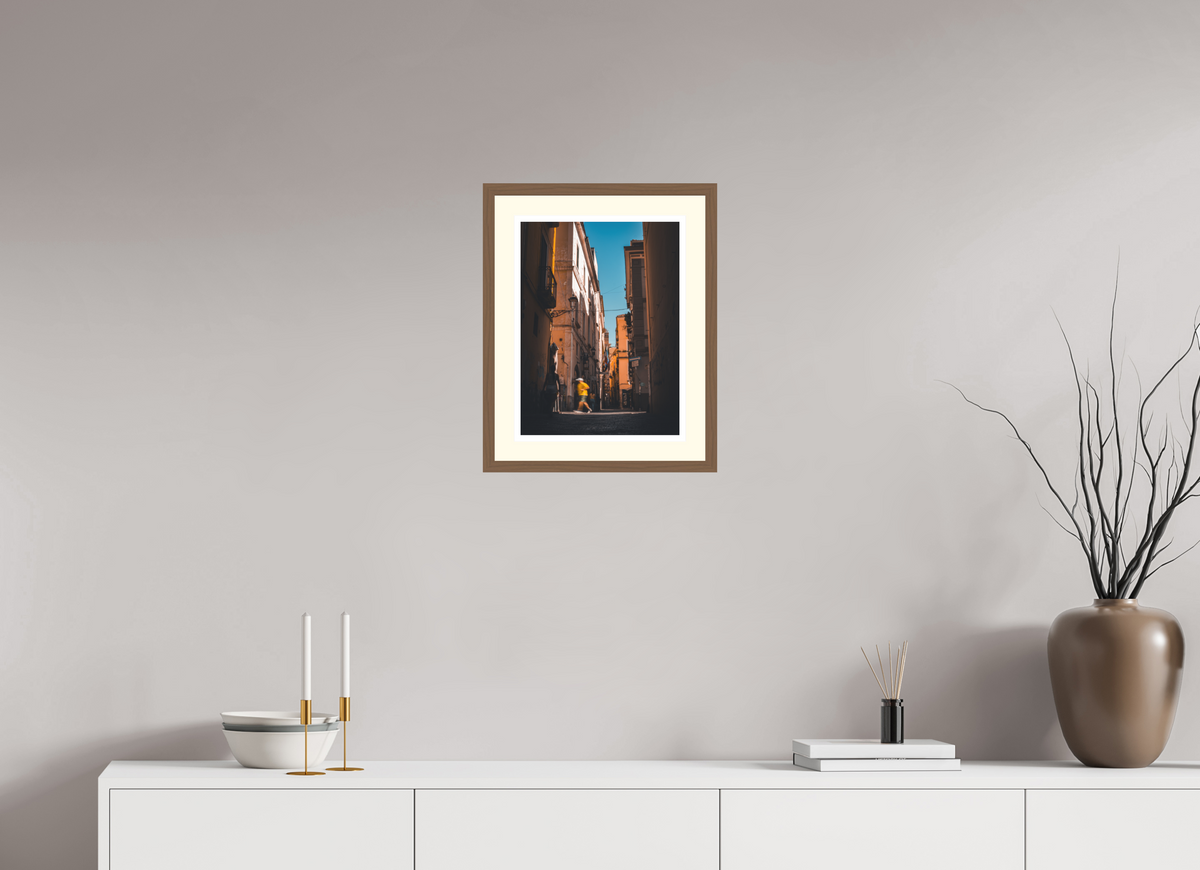 30 x 40 cm, Walnut | Ivory mount Running light | Salerno, Italy