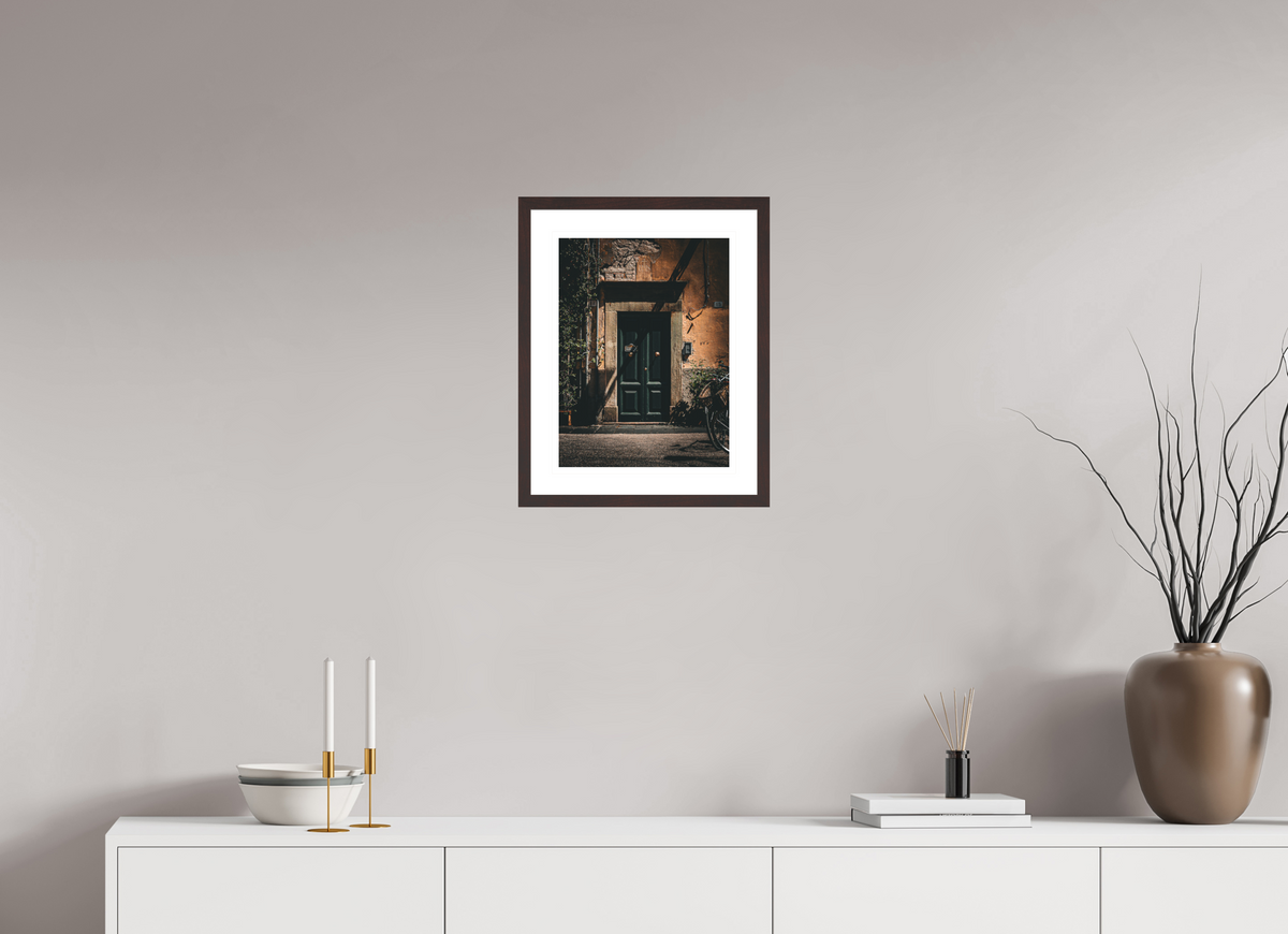 30 x 40 cm, Alder brown | Natural white mount Between 14 & 15 | Lucca, Tuscany