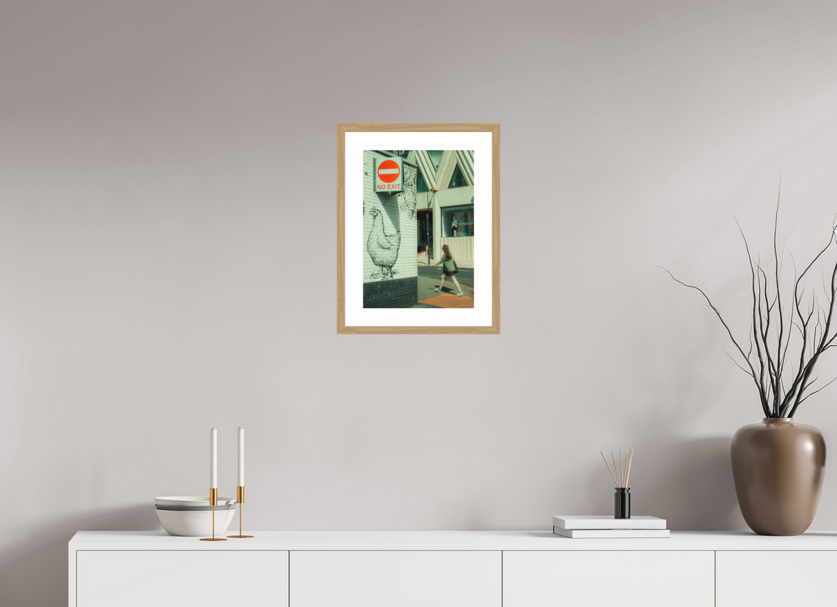 30 x 42.4 cm, Natural oak | Natural white mount No exit chicken | Leeds