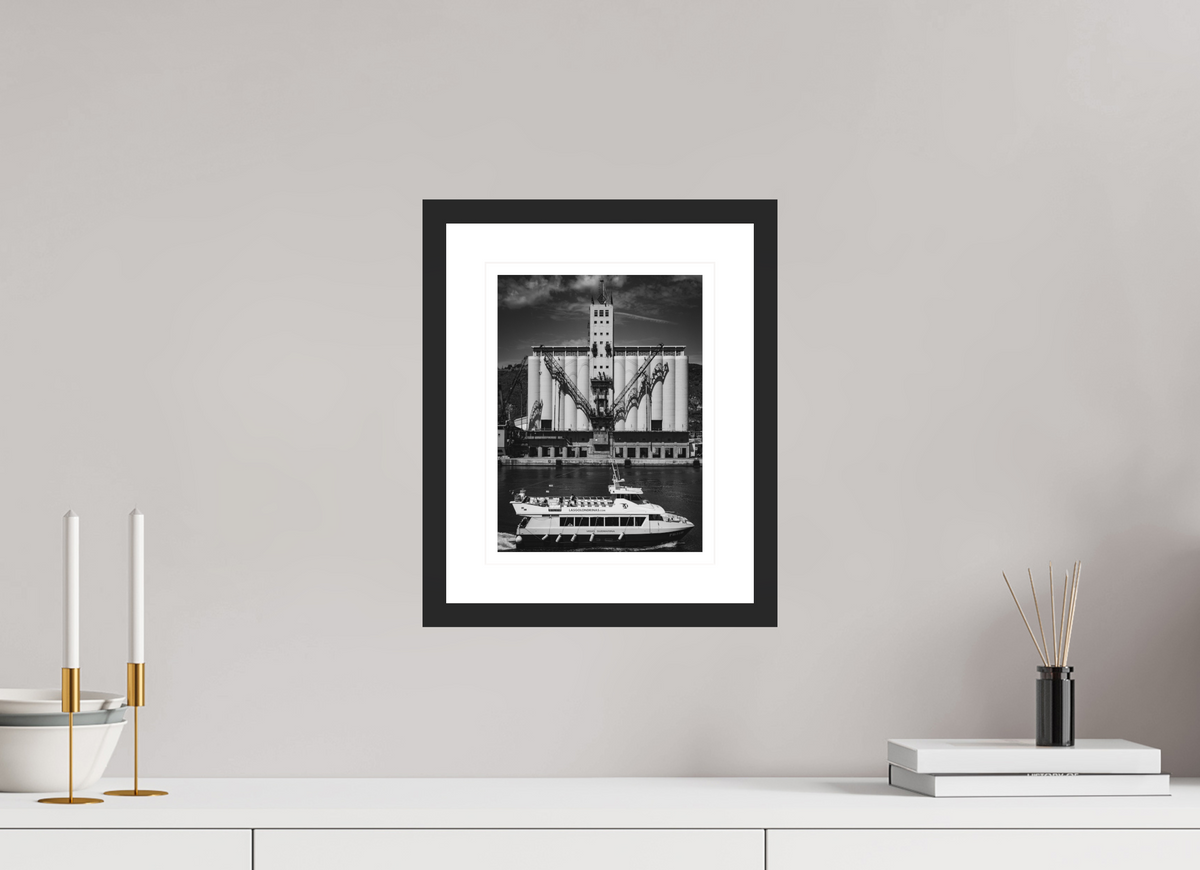 20 x 26.7 cm, Black matte | Natural white mount Passing Industry | Barcelona, Catalonia