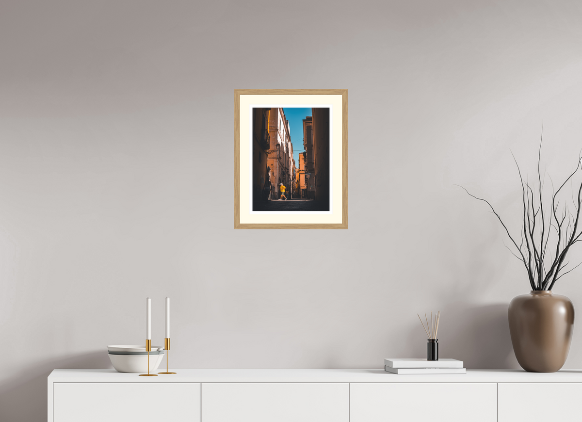 30 x 40 cm, Natural oak | Ivory mount Running light | Salerno, Italy