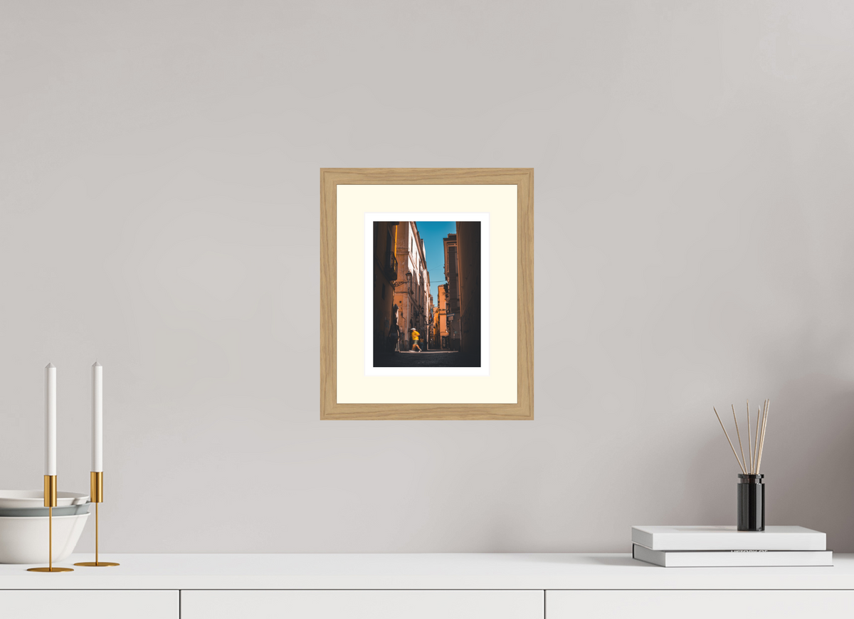 15 x 20 cm, Natural oak | Ivory mount Running light | Salerno, Italy